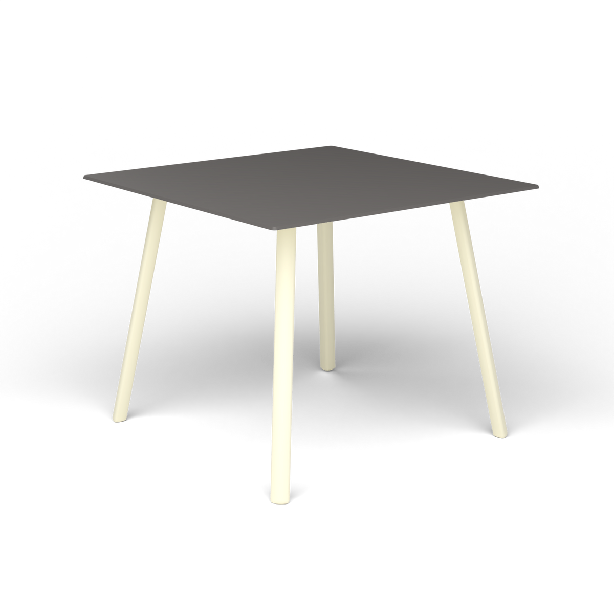 Mosaiko Vierkante Salontafel, 56 × 56 × h 45 cm, Butter White, Aluminium speckled Anthracite