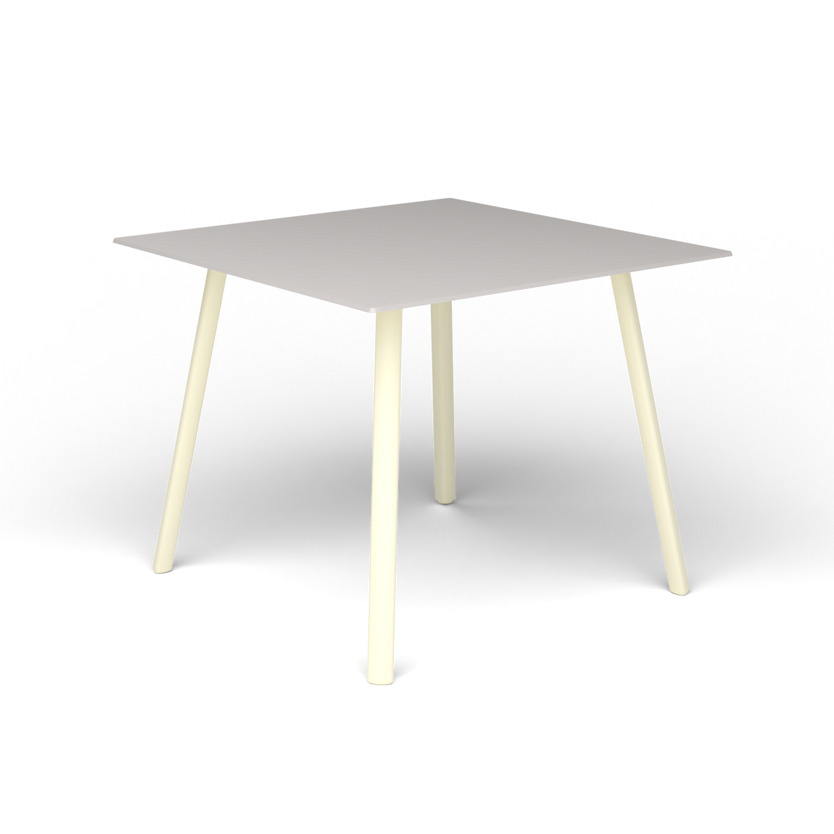Mosaiko Vierkante Salontafel, 56 × 56 × h 45 cm, Butter White, Aluminium speckled Grey