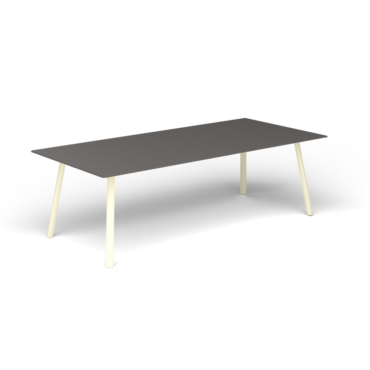Mosaiko Rechthoekige Salontafel, 120 × 56 × h 38 cm, Butter White, Aluminium speckled Anthracite