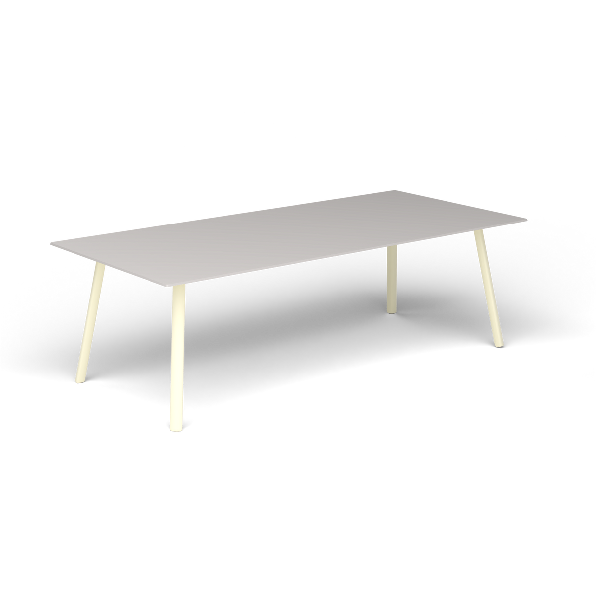 Mosaiko Rechthoekige Salontafel, 120 × 56 × h 38 cm, Butter White, Aluminium speckled Grey