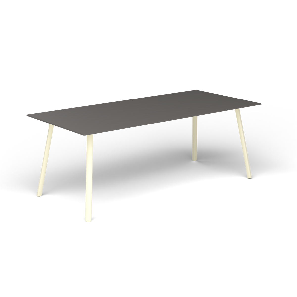 Mosaiko Rechthoekige Salontafel, 120 × 56 × h 45 cm, Butter White, Aluminium speckled Anthracite