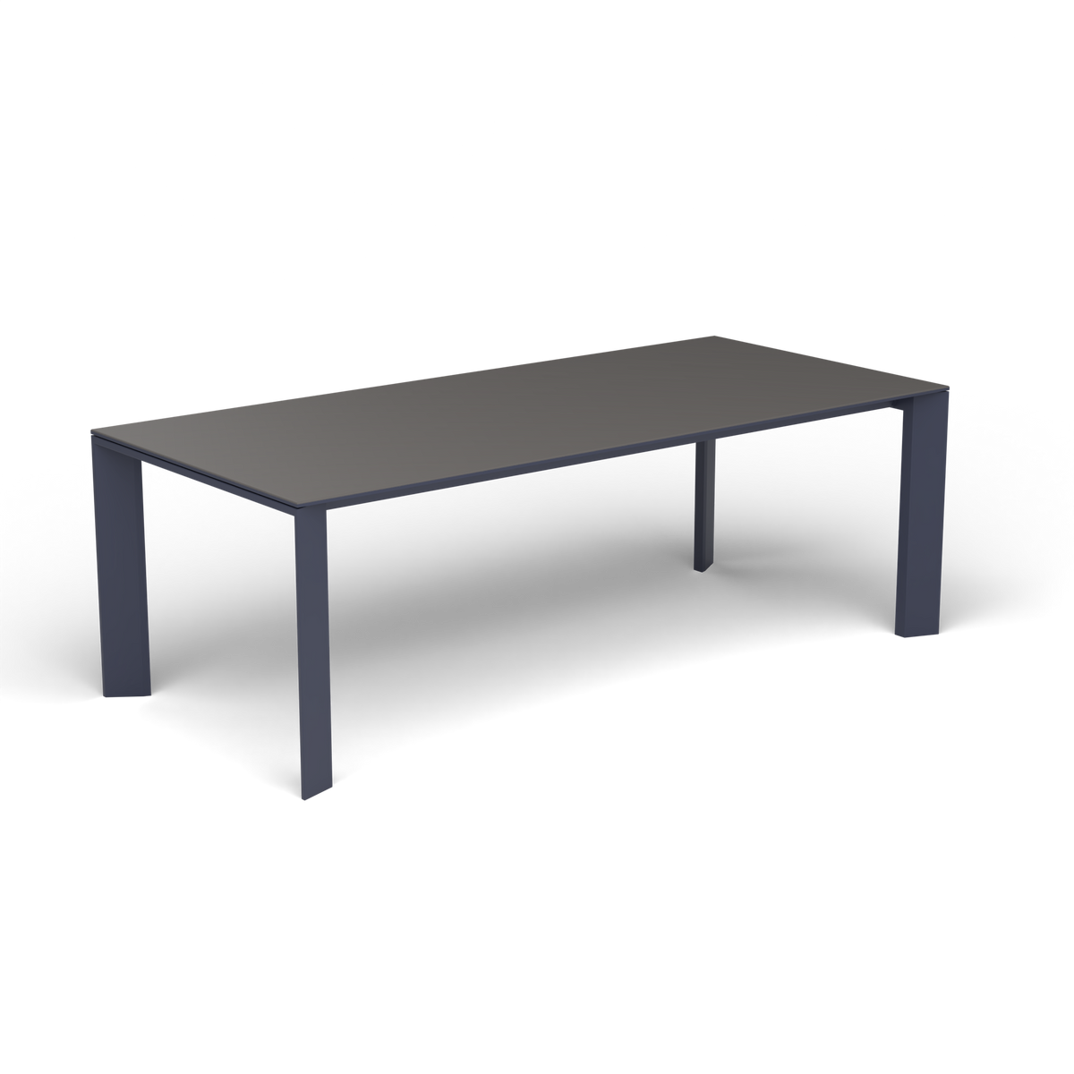 Grande Arche Rechthoekige Eettafel, Grey Blue, Aluminium speckled Anthracite