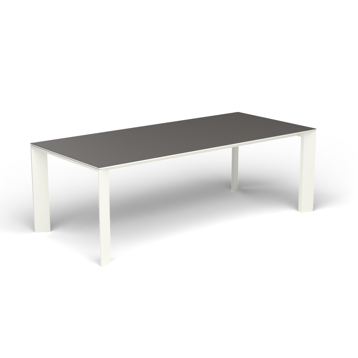 Grande Arche Rechthoekige Eettafel, White, Aluminium speckled Anthracite