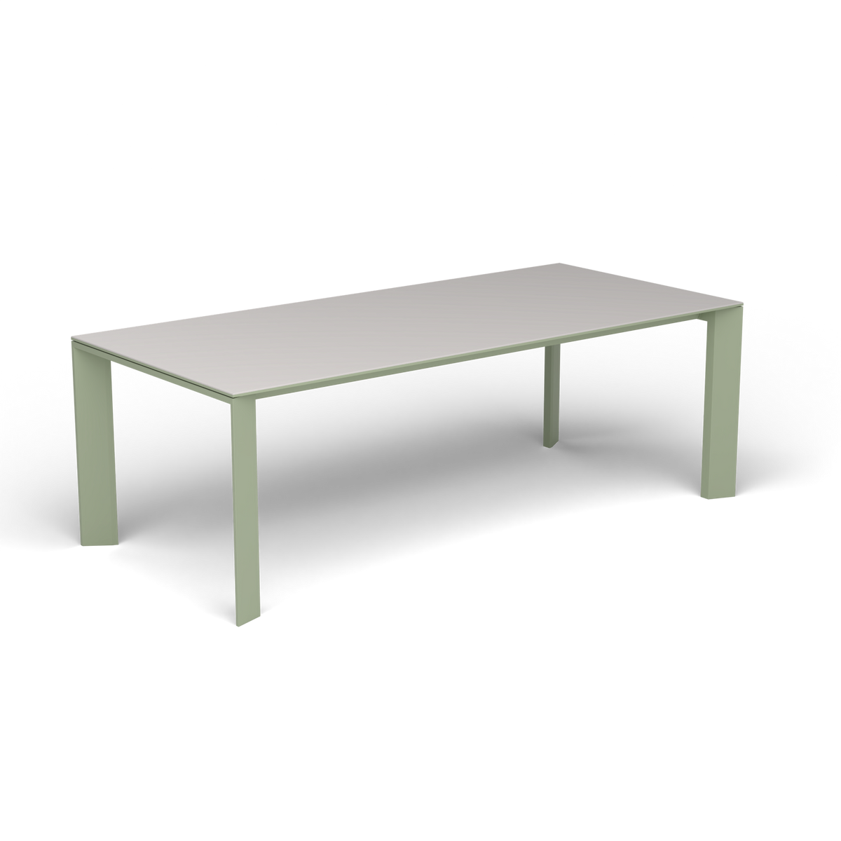 Grande Arche Rechthoekige Eettafel, Green Tea, Aluminium speckled Grey
