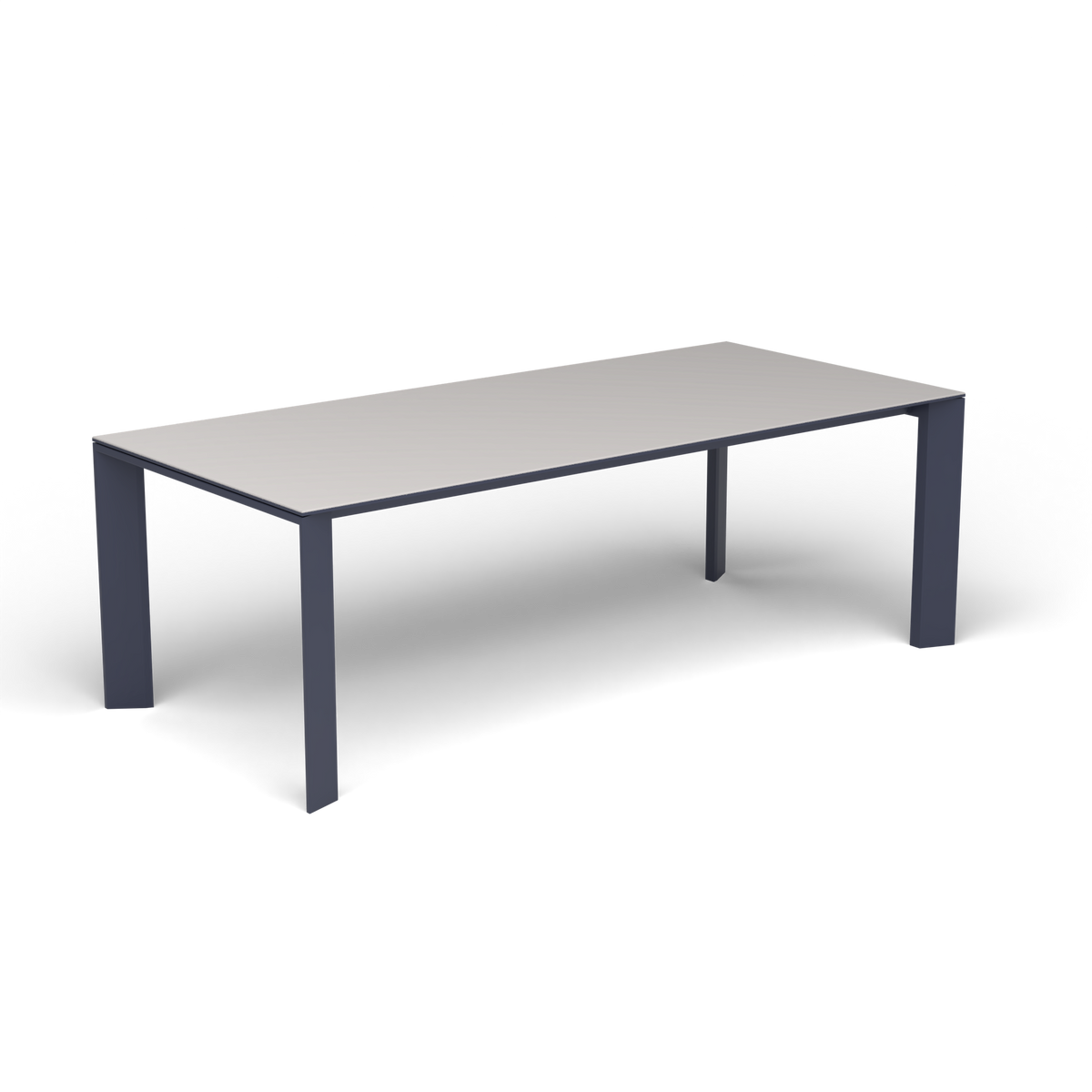 Grande Arche Rechthoekige Eettafel, Grey Blue, Aluminium speckled Grey