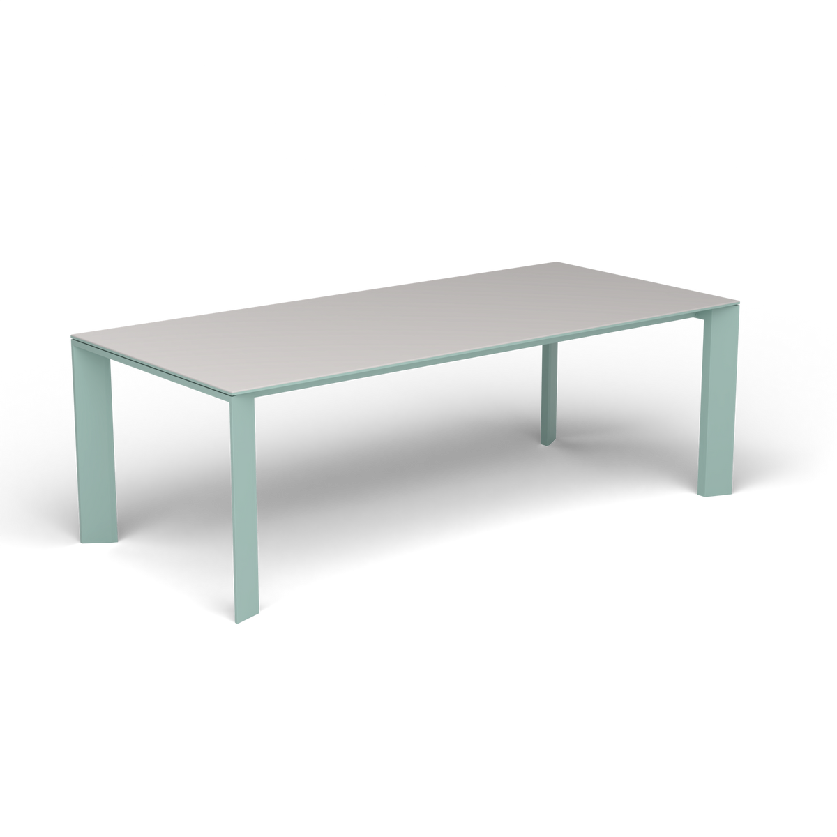 Grande Arche Rechthoekige Eettafel, Light Blue, Aluminium speckled Grey