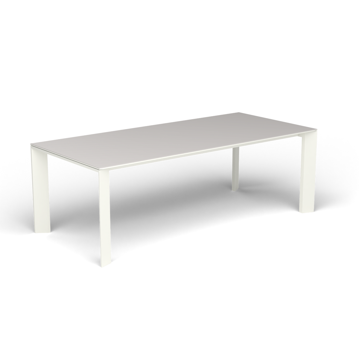 Grande Arche Rechthoekige Eettafel, White, Aluminium speckled Grey