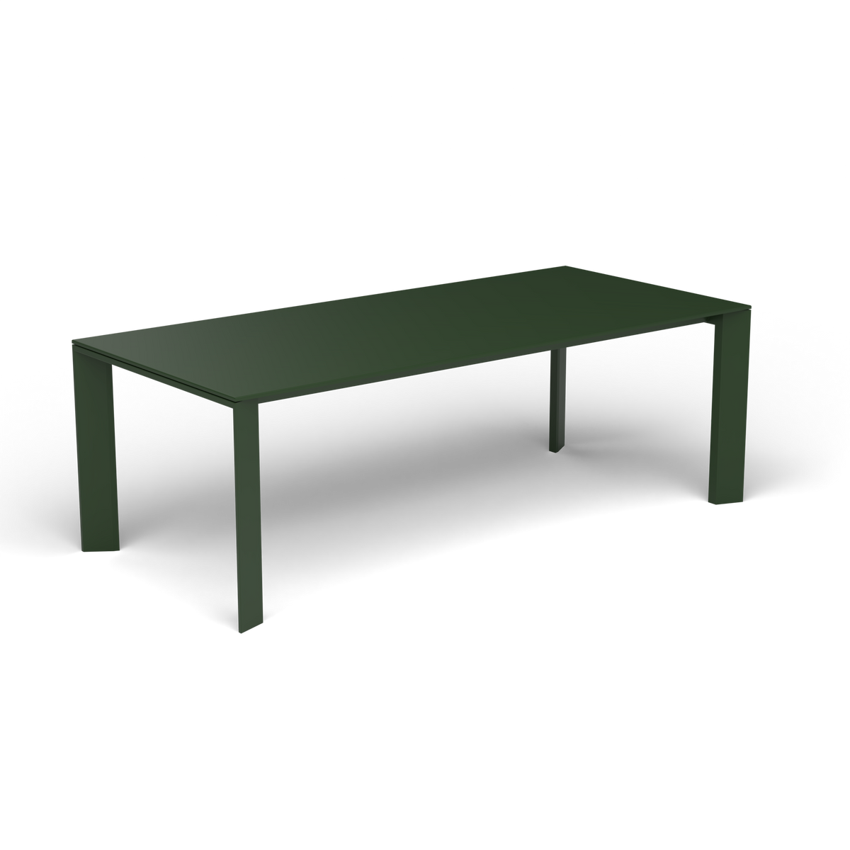 Grande Arche Rechthoekige Eettafel, Bottle Green, Gelakt aluminium (volgt onderstelkleur)