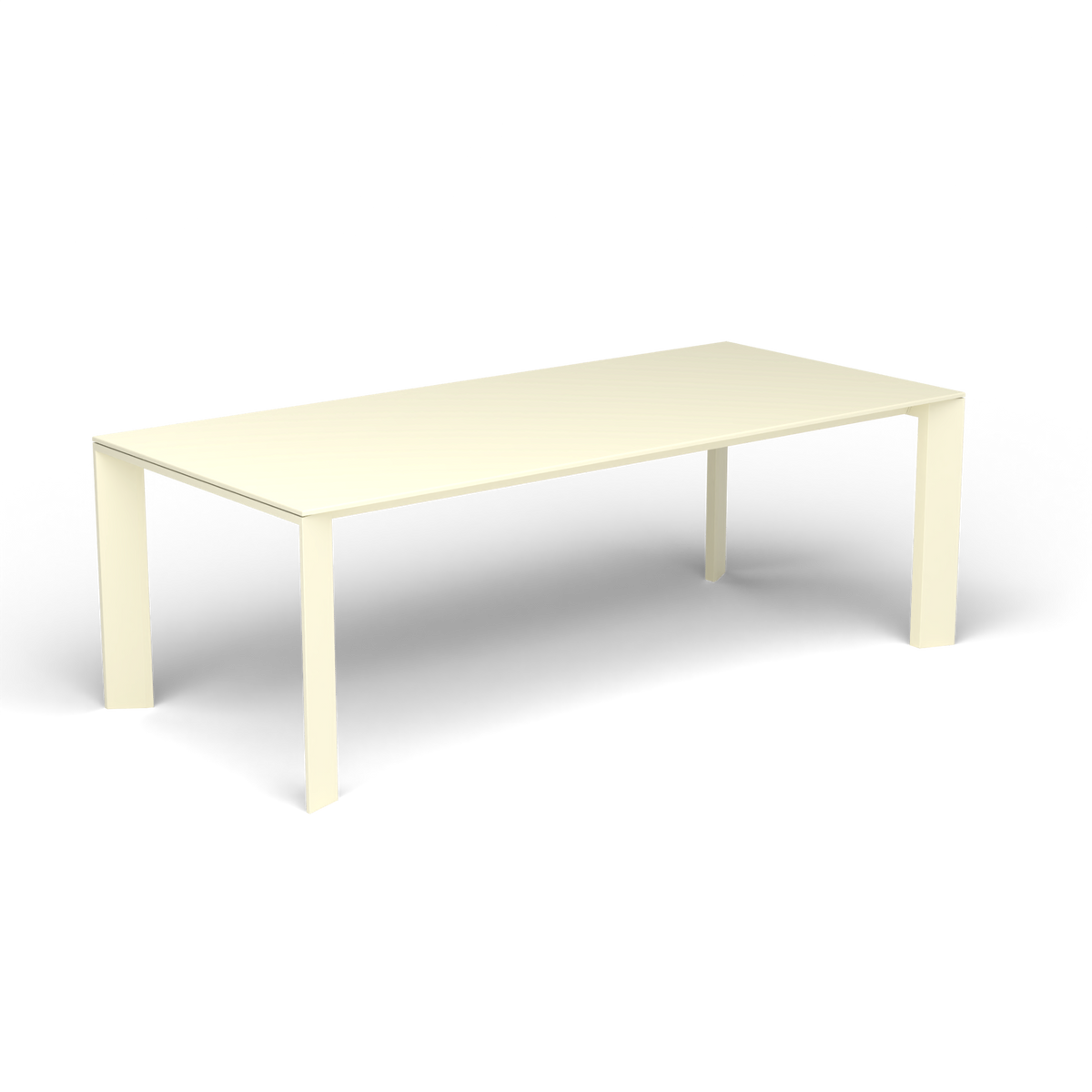 Grande Arche Rechthoekige Eettafel, Butter White, Gelakt aluminium (volgt onderstelkleur)