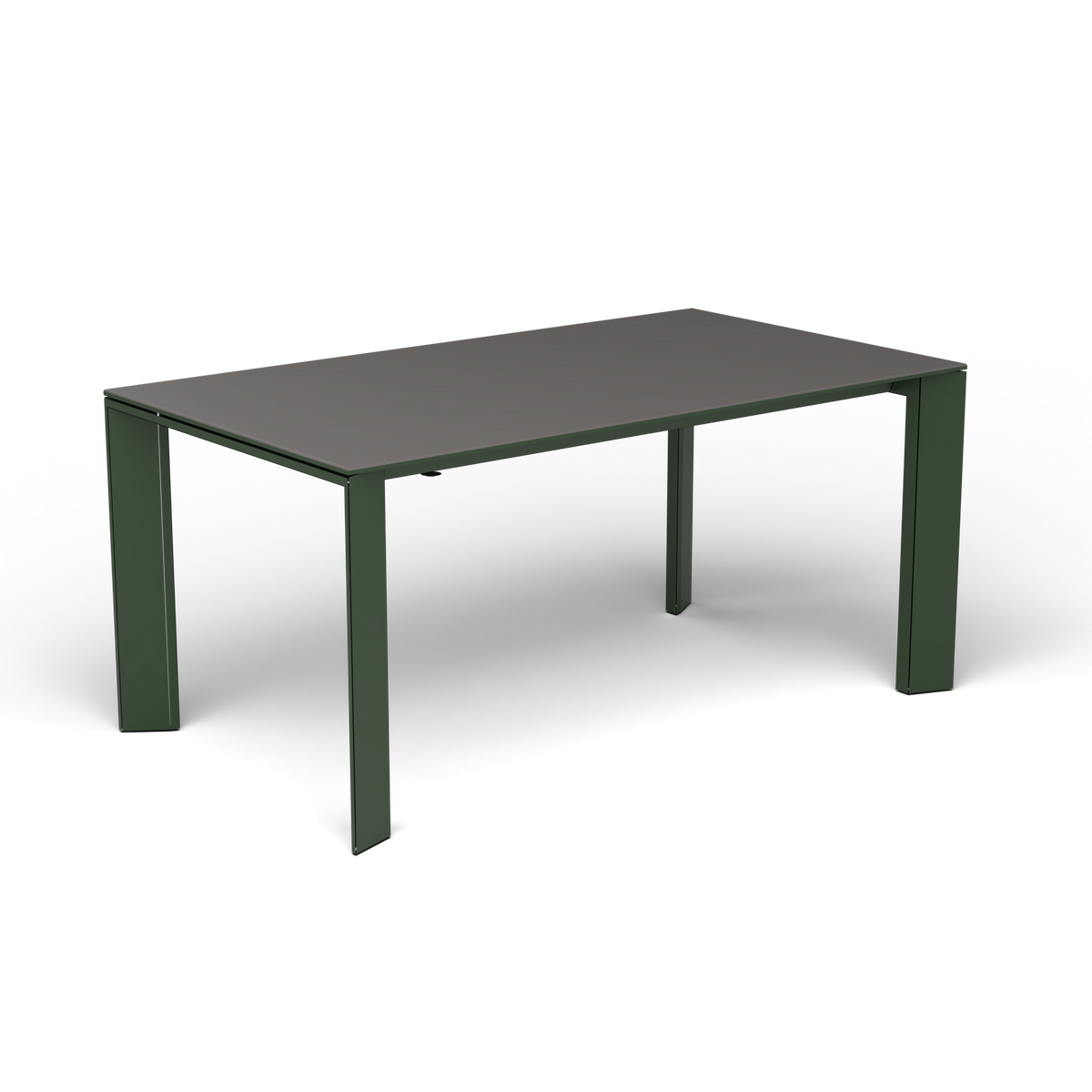 Grande Arche Uitschuifbare Rechthoekige Eettafel, 160/210 × 90 × h 74 cm, Bottle Green, Aluminium speckled Anthracite