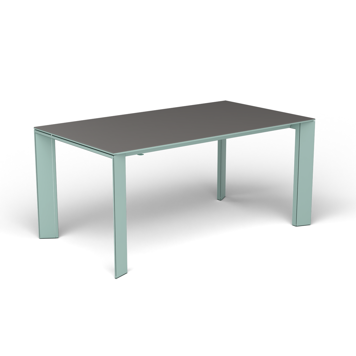 Grande Arche Uitschuifbare Rechthoekige Eettafel, 160/210 × 90 × h 74 cm, Light Blue, Aluminium speckled Anthracite