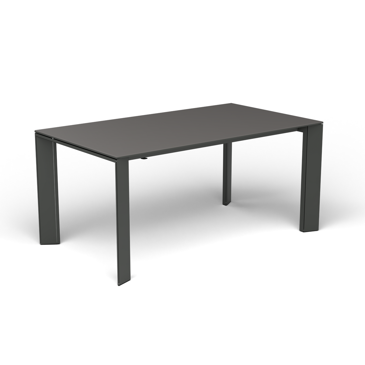 Grande Arche Uitschuifbare Rechthoekige Eettafel, 160/210 × 90 × h 74 cm, Metallic Grey, Aluminium speckled Anthracite