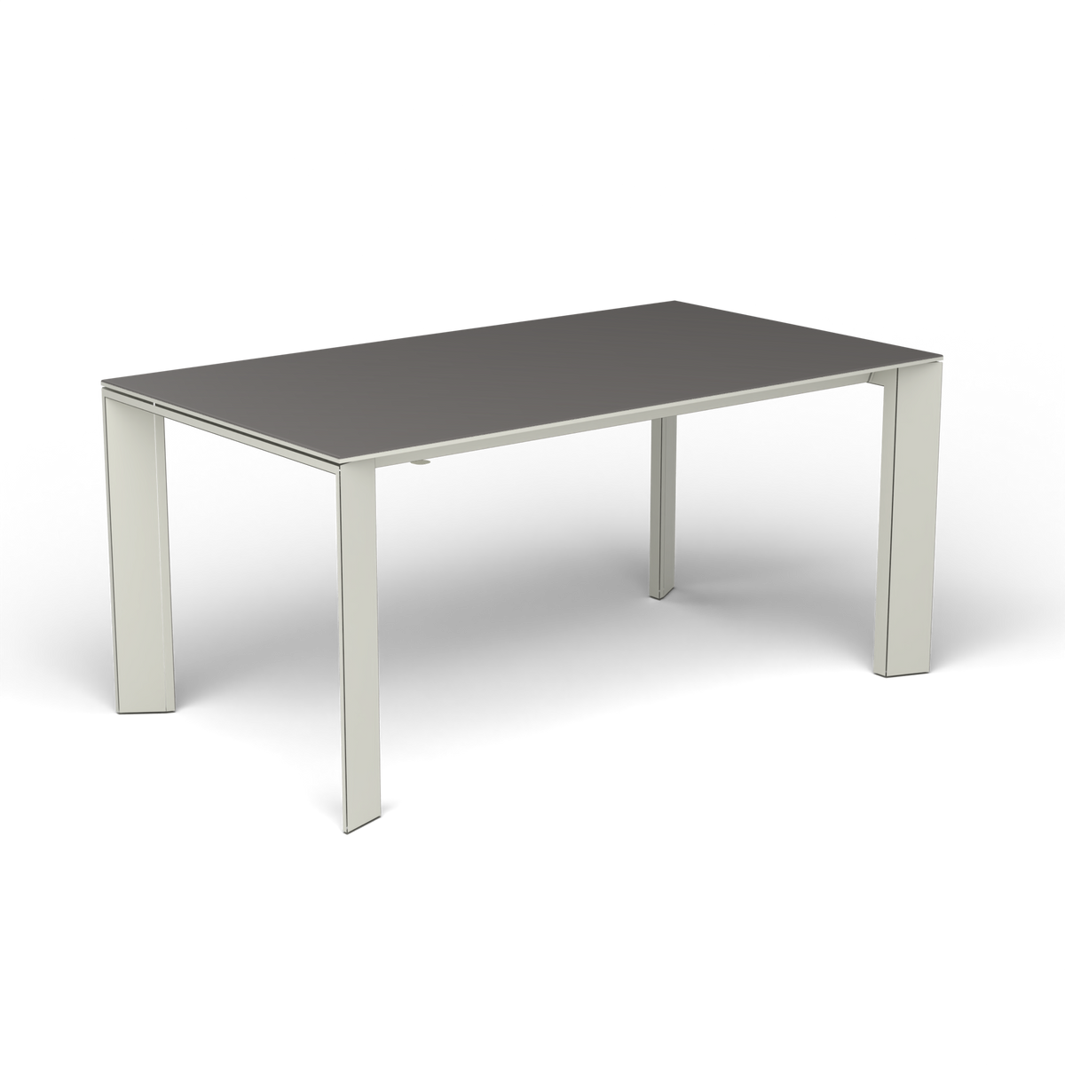 Grande Arche Uitschuifbare Rechthoekige Eettafel, 160/210 × 90 × h 74 cm, Powder Grey, Aluminium speckled Anthracite