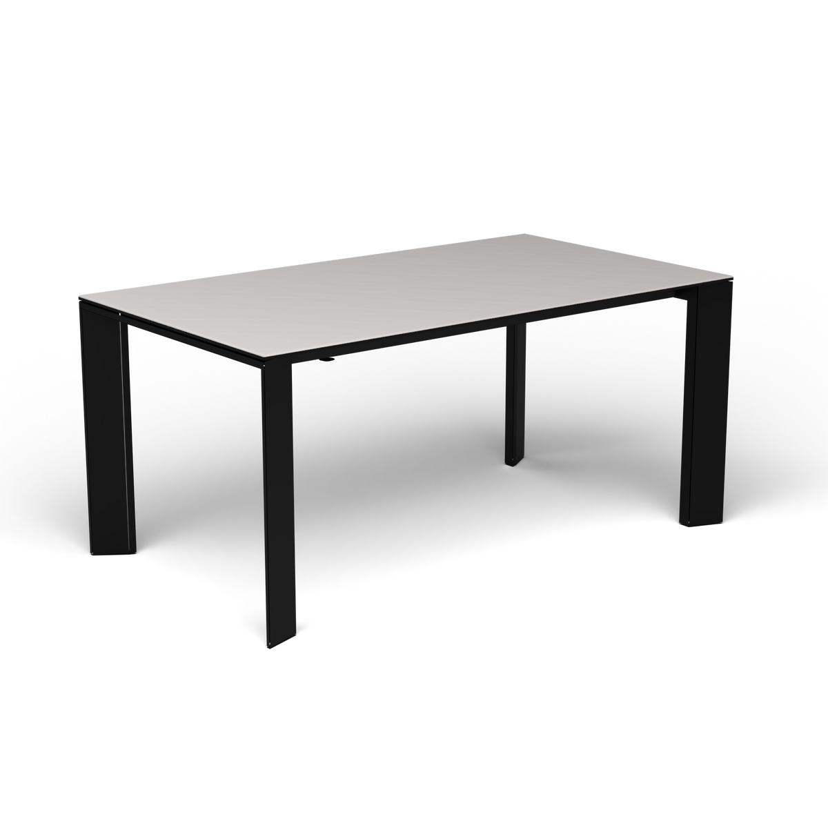 Grande Arche Uitschuifbare Rechthoekige Eettafel, 160/210 × 90 × h 74 cm, Black, Aluminium speckled Grey