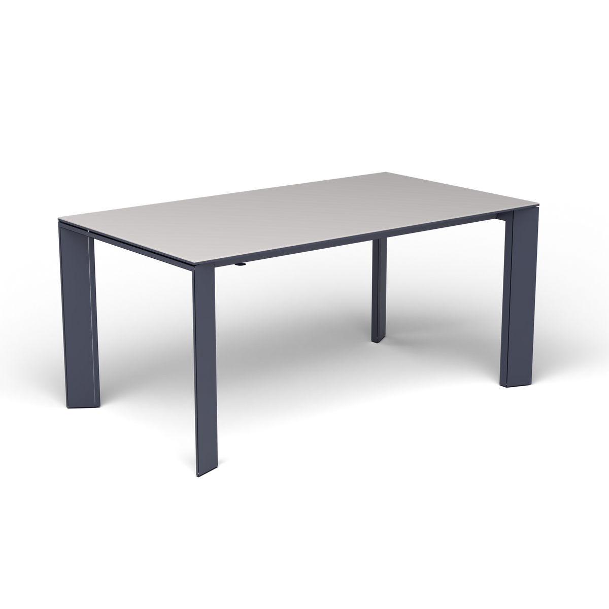 Grande Arche Uitschuifbare Rechthoekige Eettafel, 160/210 × 90 × h 74 cm, Grey Blue, Aluminium speckled Grey