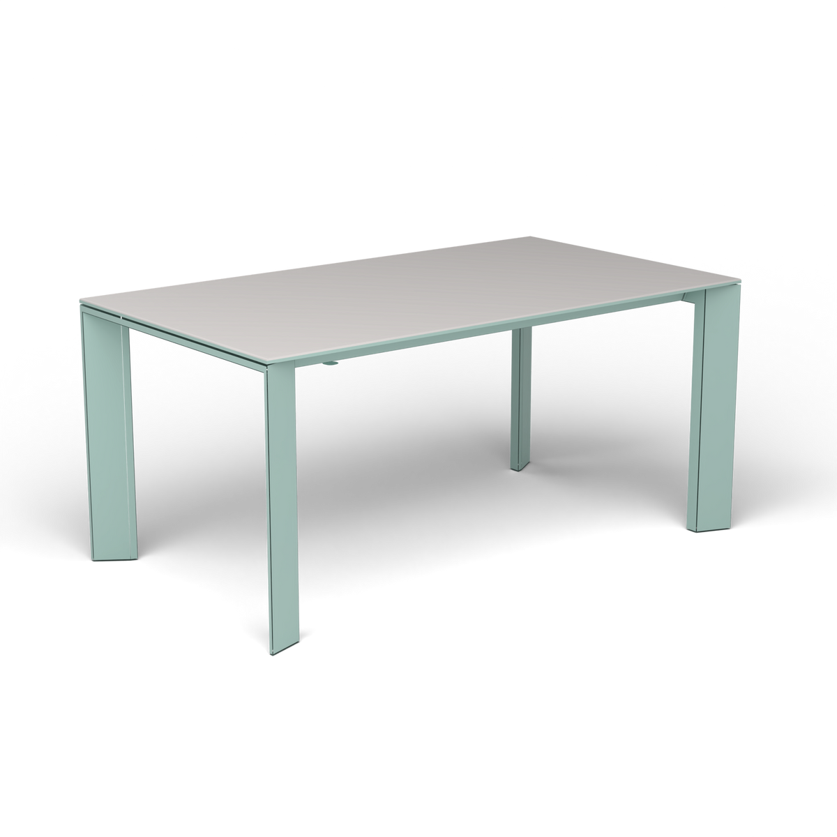 Grande Arche Uitschuifbare Rechthoekige Eettafel, 160/210 × 90 × h 74 cm, Light Blue, Aluminium speckled Grey
