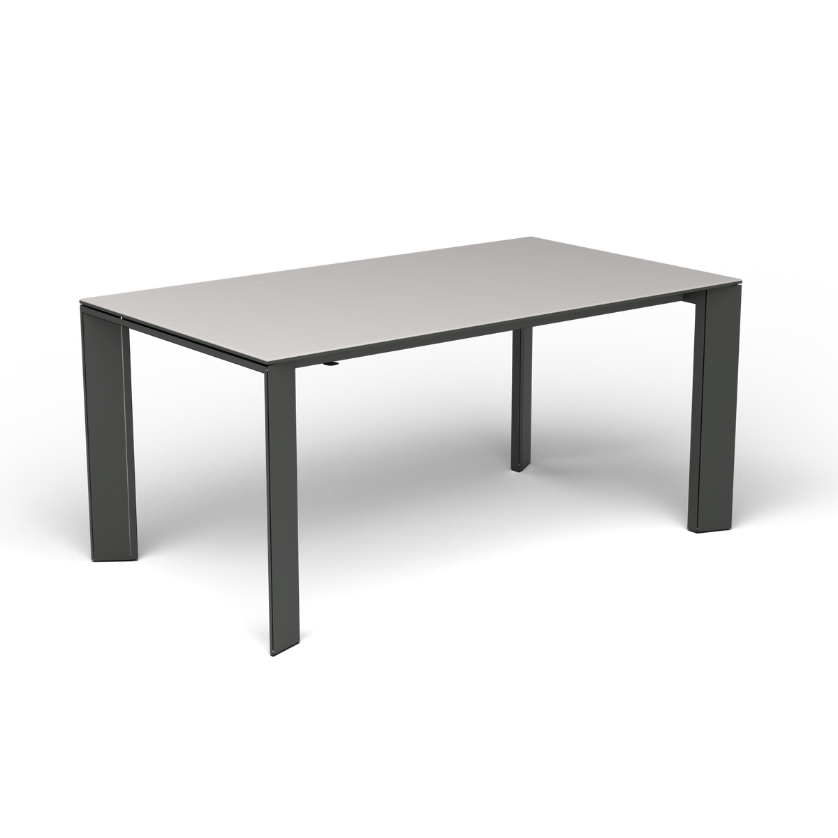 Grande Arche Uitschuifbare Rechthoekige Eettafel, 160/210 × 90 × h 74 cm, Metallic Grey, Aluminium speckled Grey