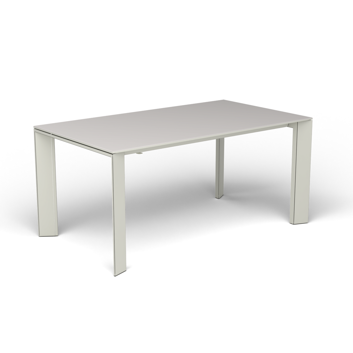 Grande Arche Uitschuifbare Rechthoekige Eettafel, 160/210 × 90 × h 74 cm, Powder Grey, Aluminium speckled Grey