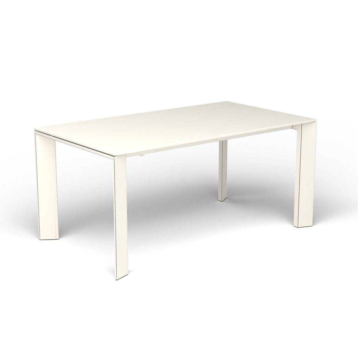 Grande Arche Uitschuifbare Rechthoekige Eettafel, 160/210 × 90 × h 74 cm, Antique White, Gelakt aluminium (volgt onderstelkleur)