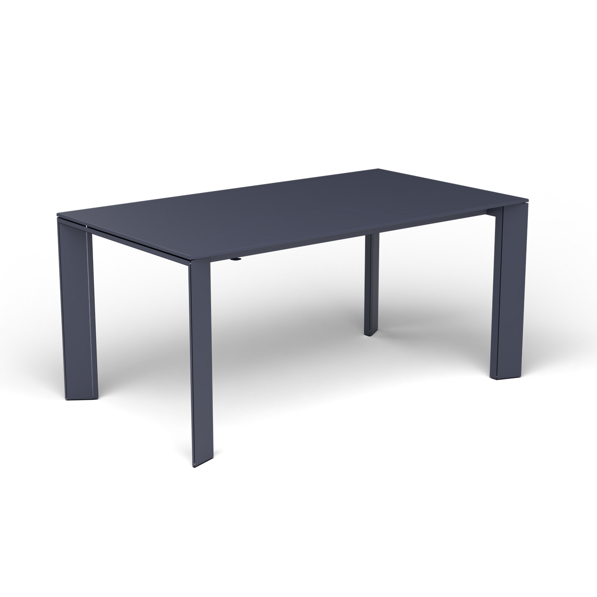 Grande Arche Uitschuifbare Rechthoekige Eettafel, 160/210 × 90 × h 74 cm, Grey Blue, Gelakt aluminium (volgt onderstelkleur)