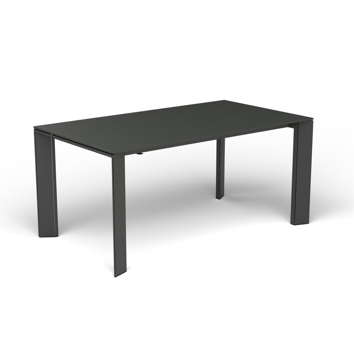 Grande Arche Uitschuifbare Rechthoekige Eettafel, 160/210 × 90 × h 74 cm, Metallic Grey, Gelakt aluminium (volgt onderstelkleur)