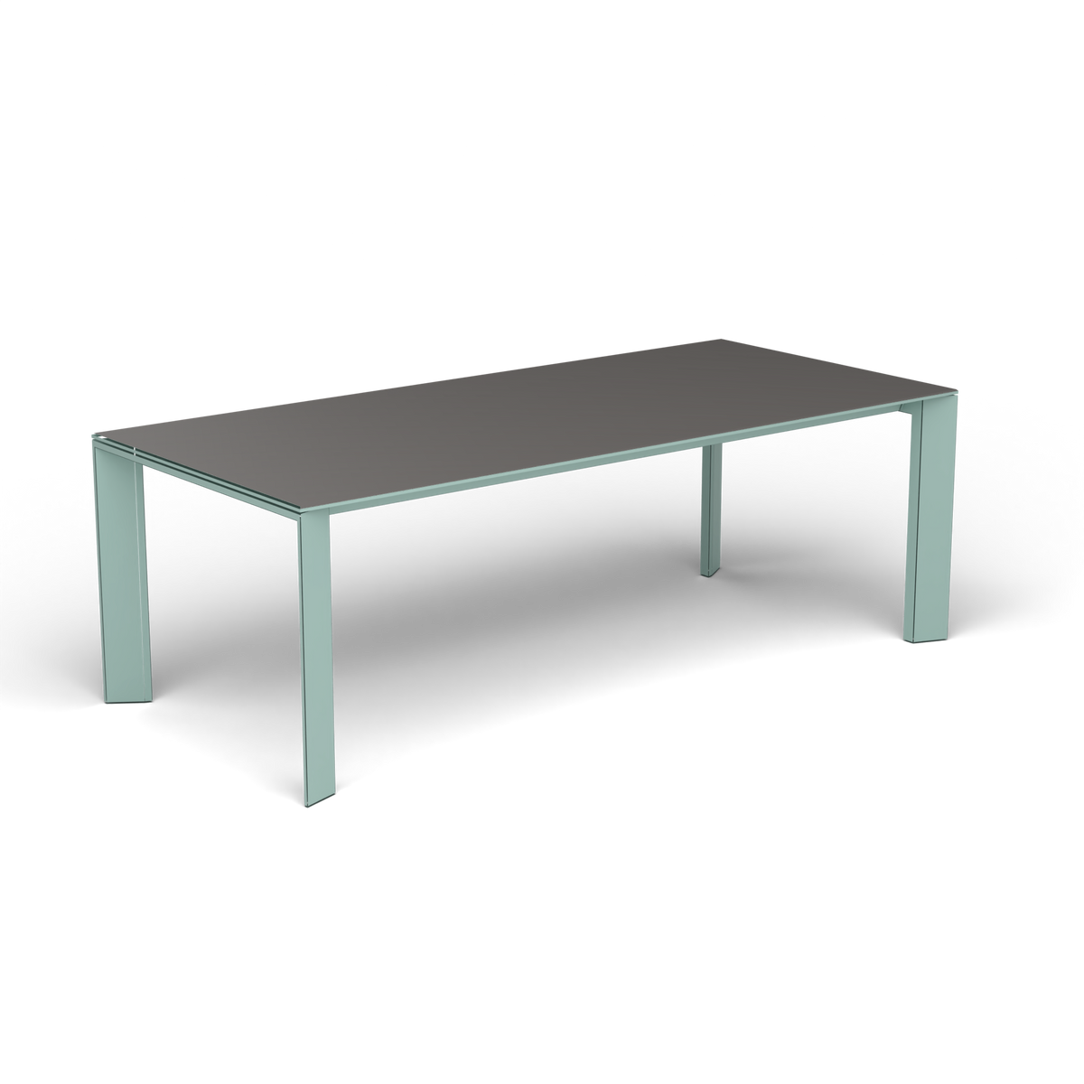 Grande Arche Uitschuifbare Rechthoekige Eettafel, 220/270 × 100 × h 74 cm, Light Blue, Aluminium speckled Anthracite