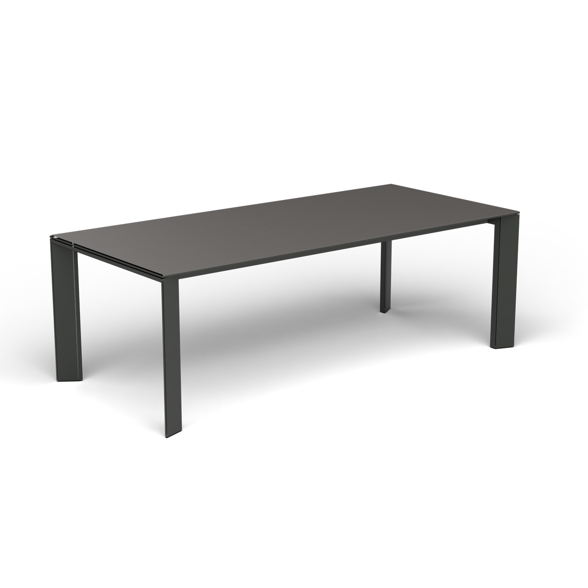 Grande Arche Uitschuifbare Rechthoekige Eettafel, 220/270 × 100 × h 74 cm, Metallic Grey, Aluminium speckled Anthracite
