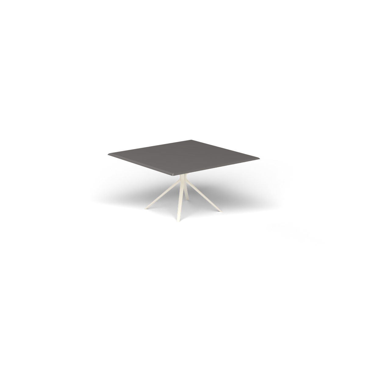 Moai Vierkante Tafel, 140 × 140 × h 74 cm, Antique White, Aluminium speckled Anthracite