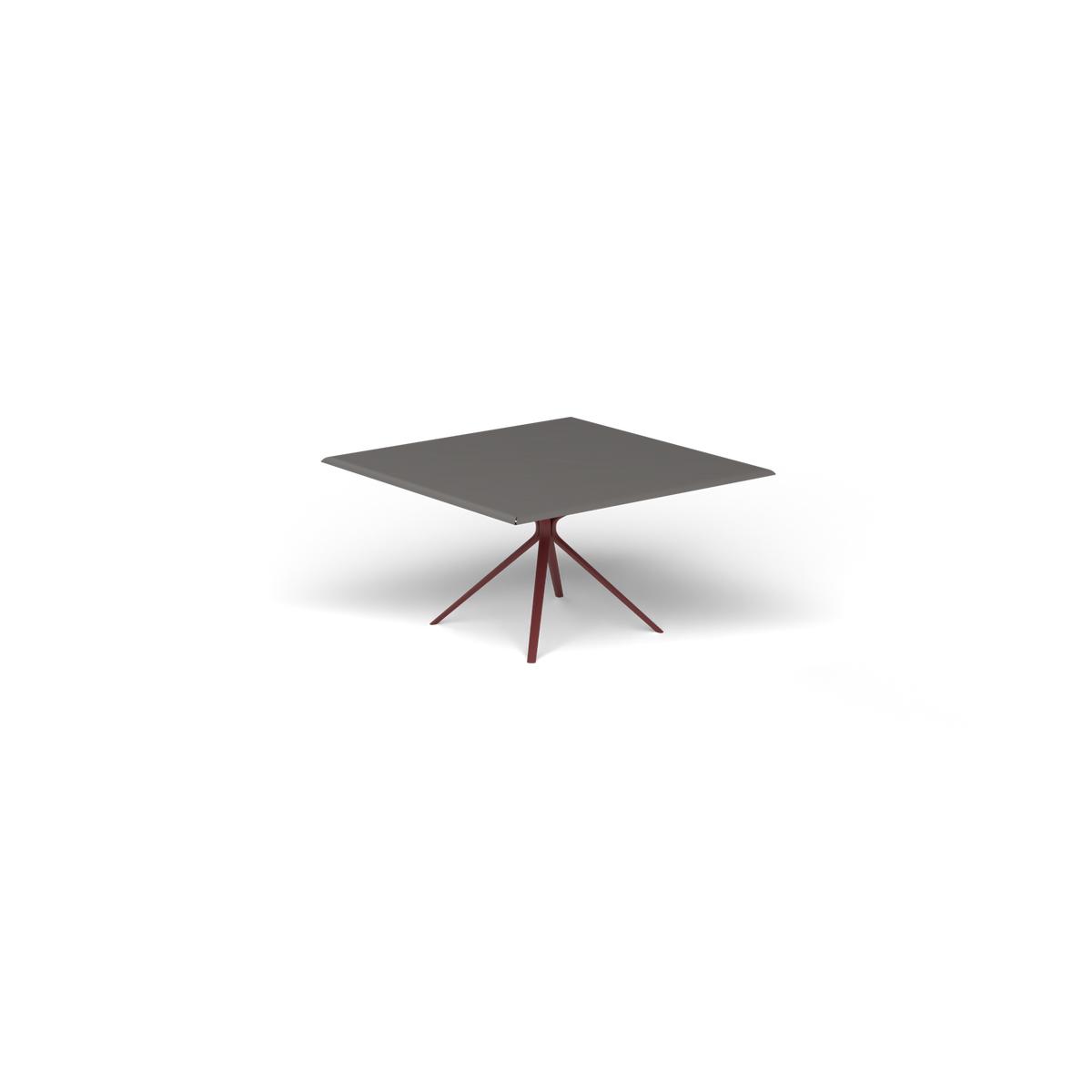Moai Vierkante Tafel, 140 × 140 × h 74 cm, Autumn Red, Aluminium speckled Anthracite