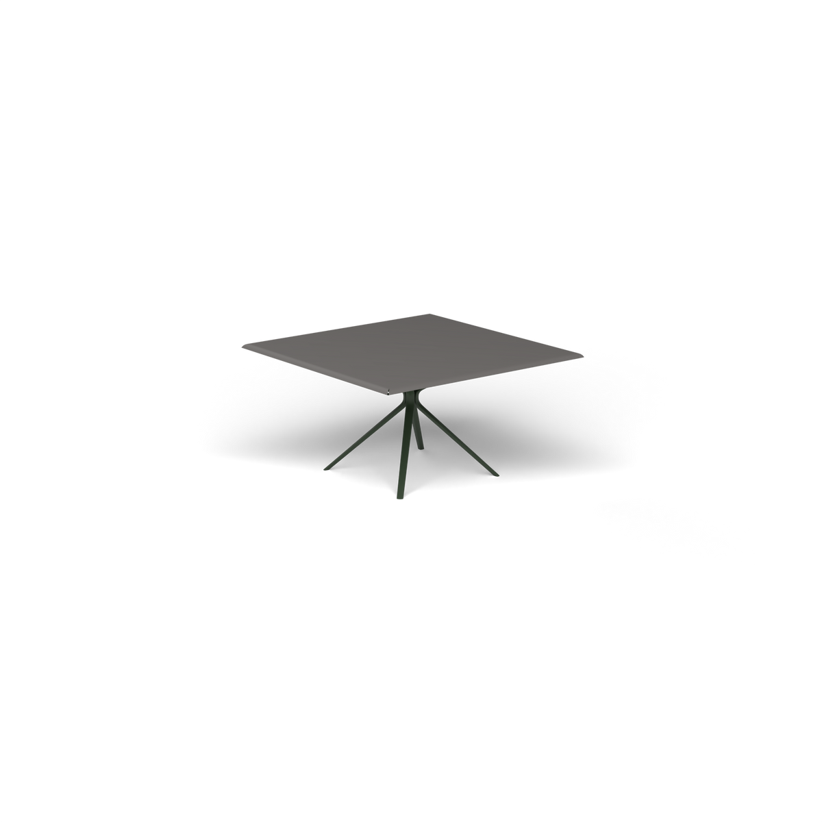 Moai Vierkante Tafel, 140 × 140 × h 74 cm, Bottle Green, Aluminium speckled Anthracite