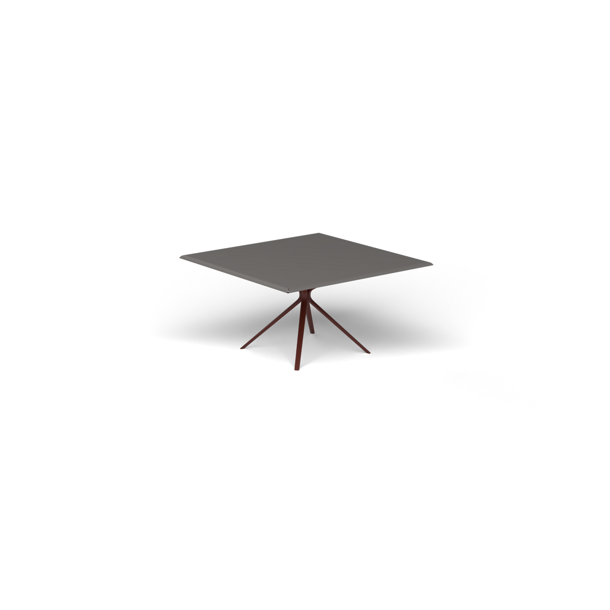 Moai Vierkante Tafel, 140 × 140 × h 74 cm, Chestnut Brown, Aluminium speckled Anthracite