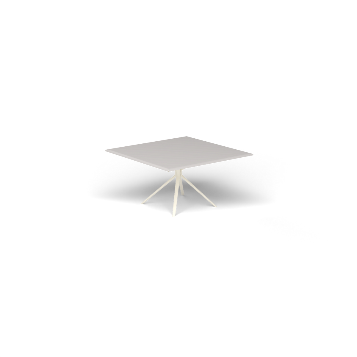 Moai Vierkante Tafel, 140 × 140 × h 74 cm, Antique White, Aluminium speckled Grey