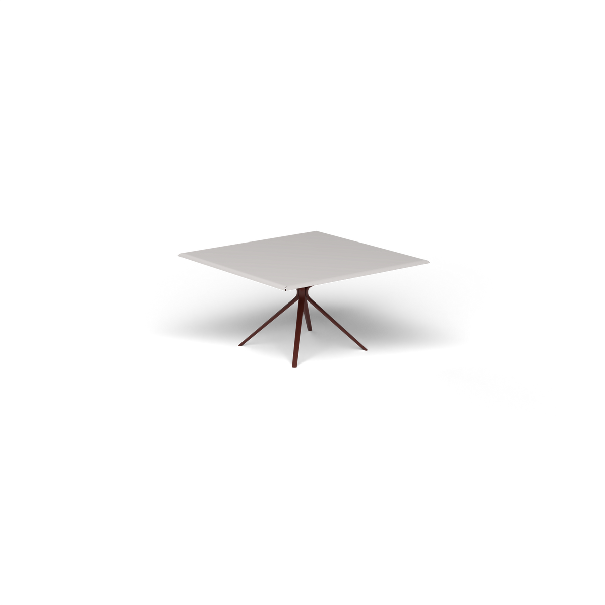 Moai Vierkante Tafel, 140 × 140 × h 74 cm, Chestnut Brown, Aluminium speckled Grey