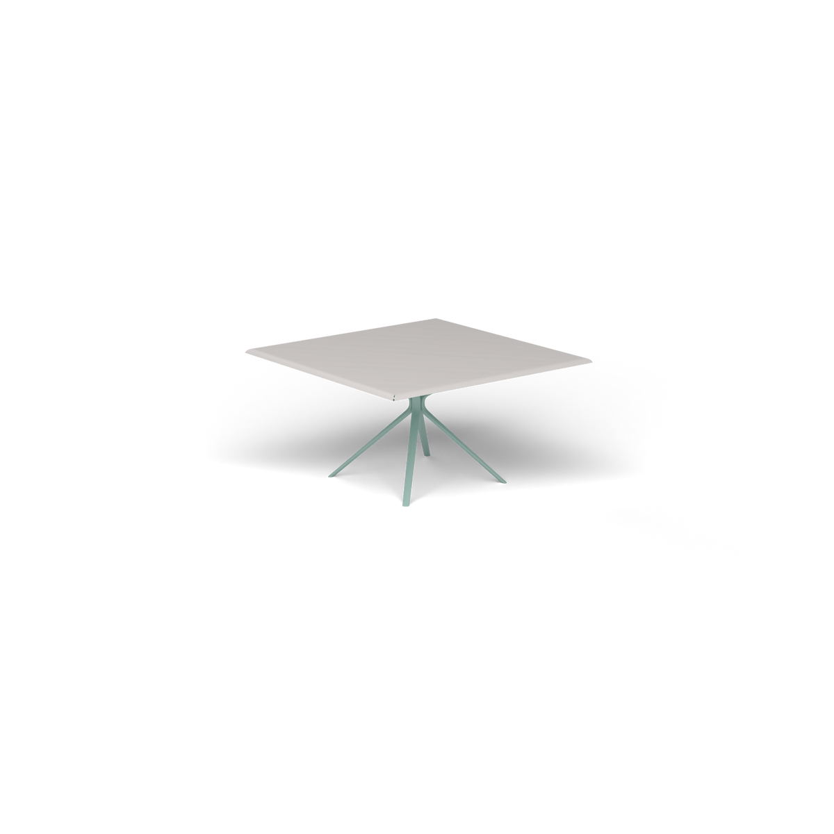 Moai Vierkante Tafel, 140 × 140 × h 74 cm, Light Blue, Aluminium speckled Grey