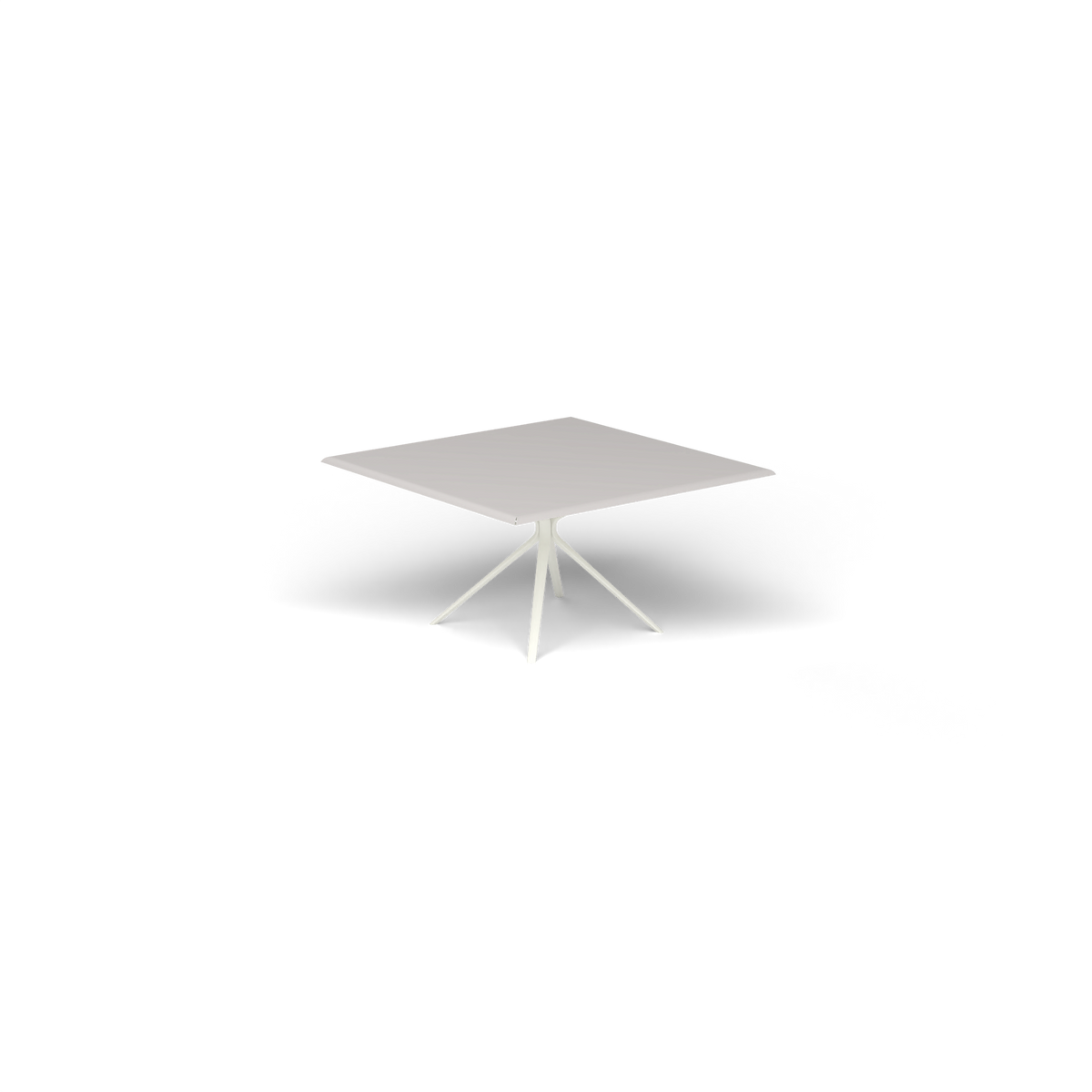 Moai Vierkante Tafel, 140 × 140 × h 74 cm, White, Aluminium speckled Grey