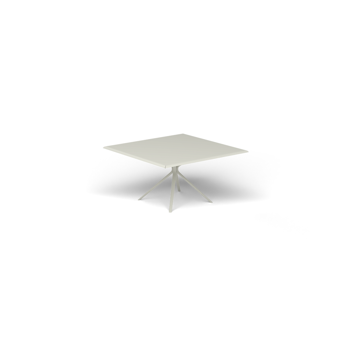 Moai Vierkante Tafel, 140 × 140 × h 74 cm, Powder Grey, Gelakt aluminium (volgt onderstelkleur)