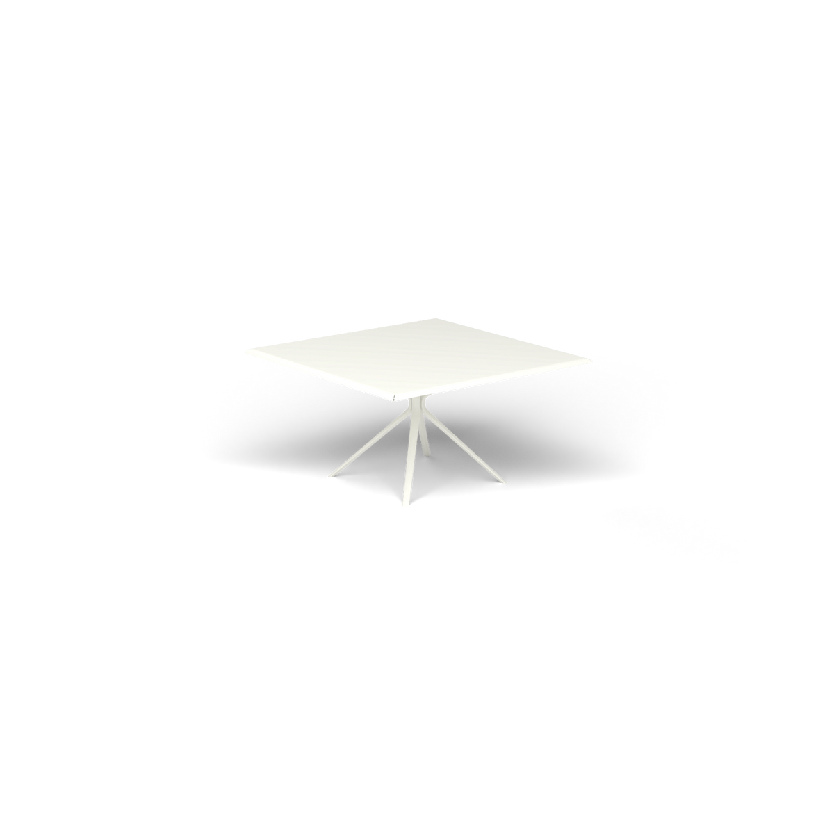 Moai Vierkante Tafel, 140 × 140 × h 74 cm, White, Gelakt aluminium (volgt onderstelkleur)