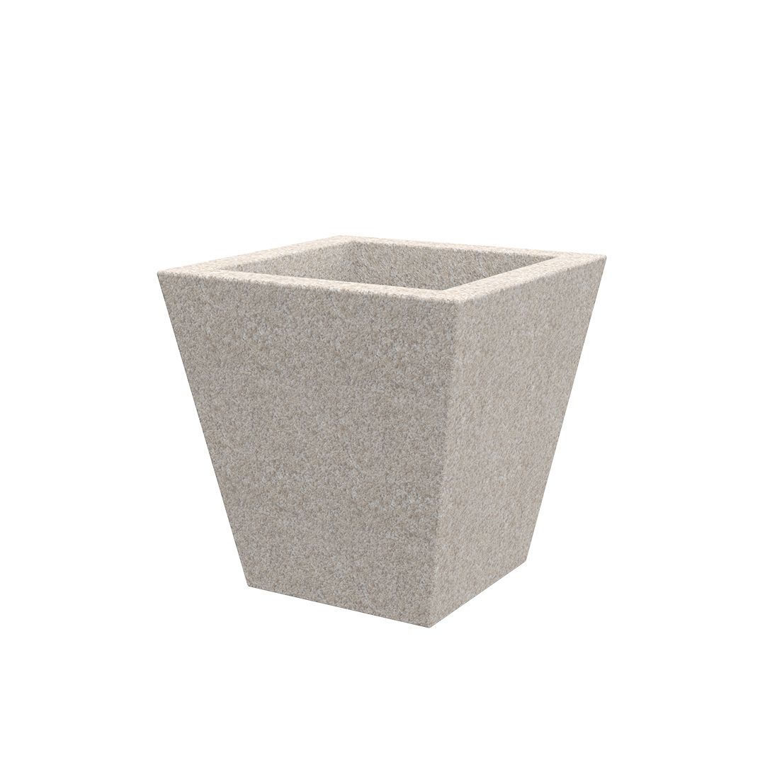 Square Cone Pot Ecru Granite