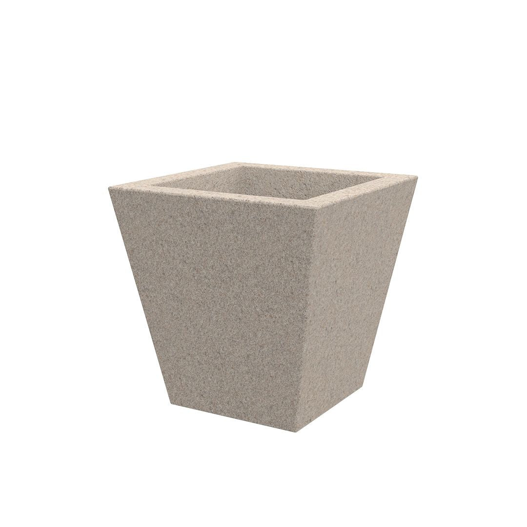 Square Cone Pot Cream Granite