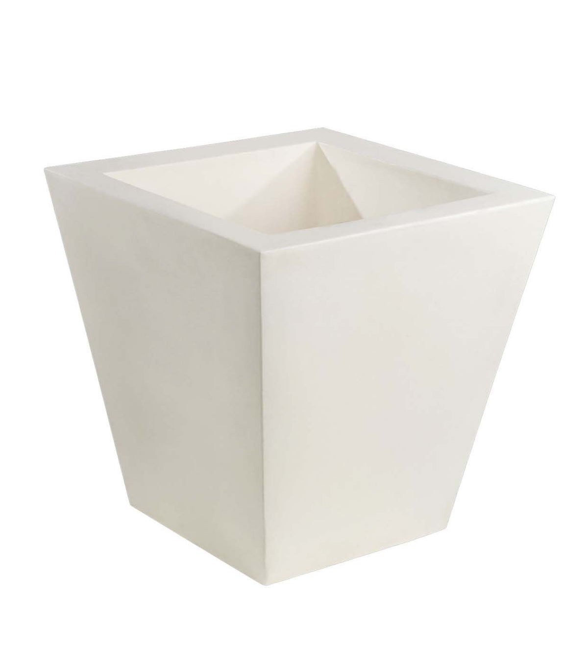 Square Cone Pot White