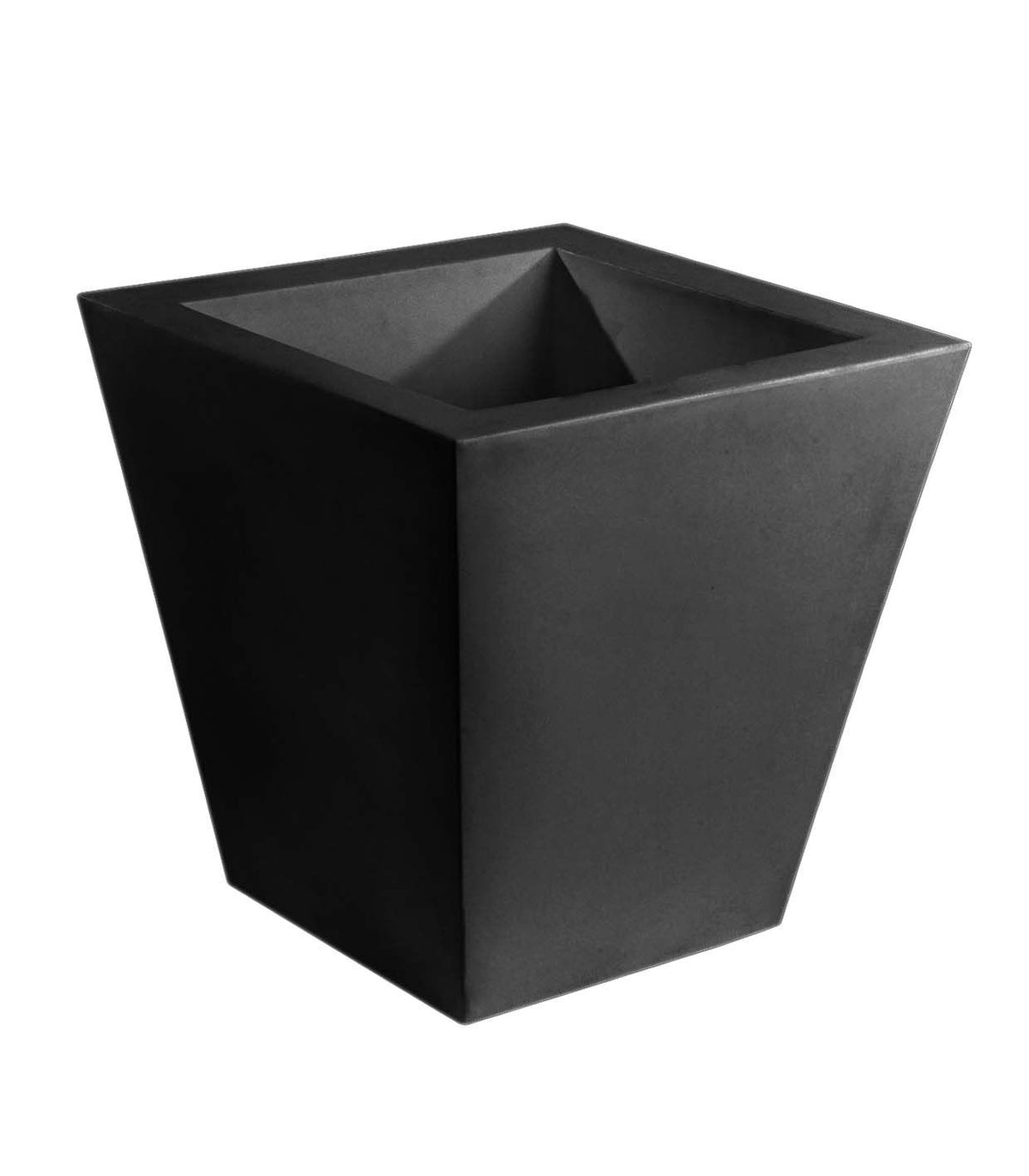Square Cone Pot Black