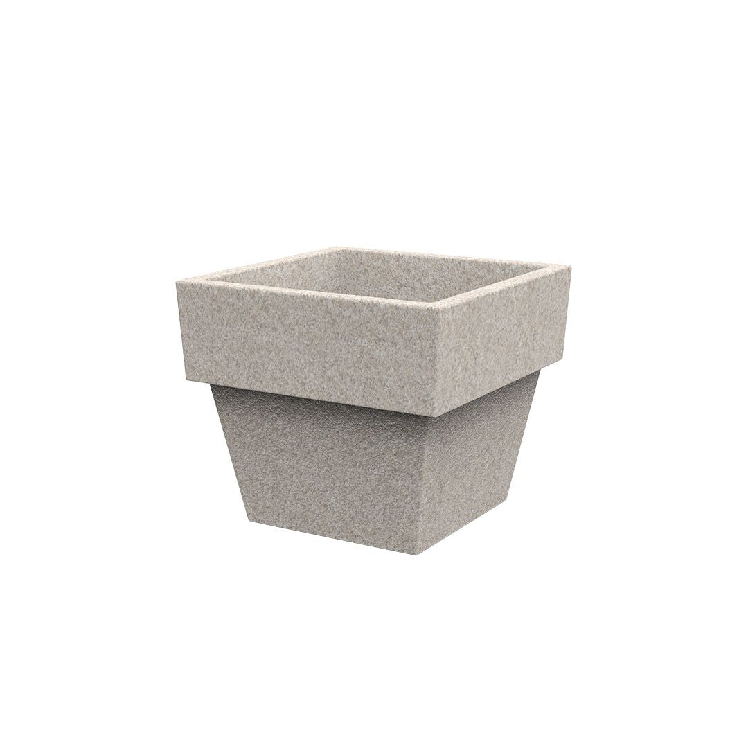 Square Vaso Pot Ecru Granite