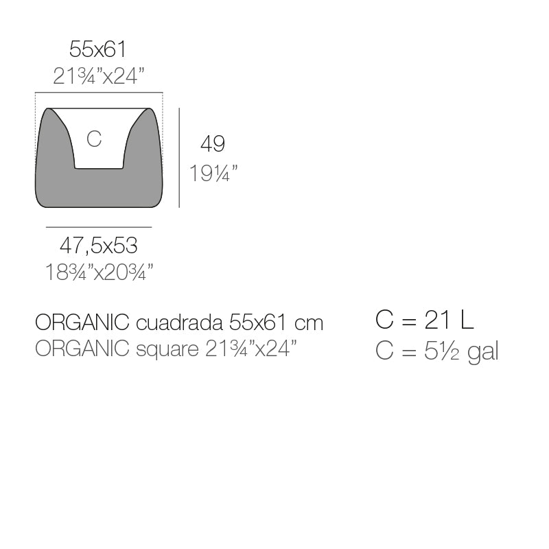 Organic Square Jardinnière