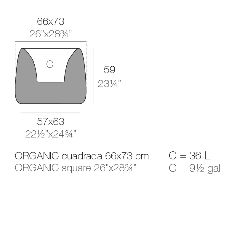 Organic Square Jardinnière