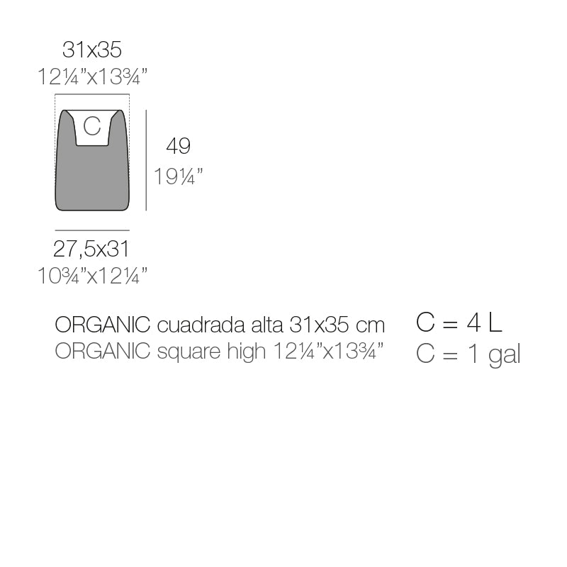 Organic Square Jardinnière