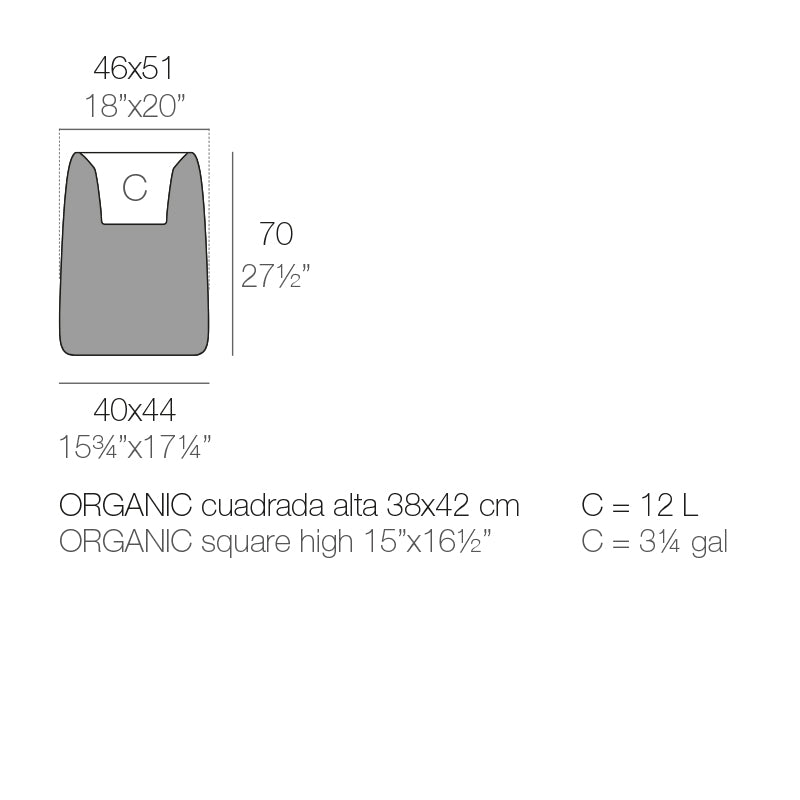 Organic Square Jardinnière