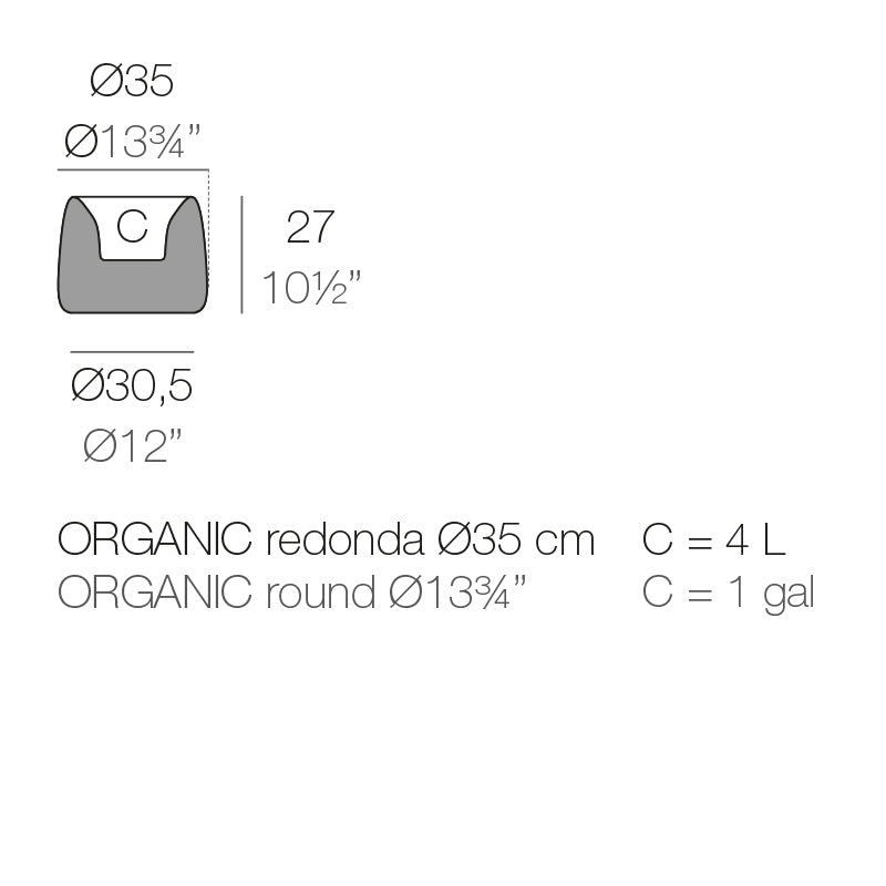 Vondom ORGANIC ROUND PLANTER Ø42x33