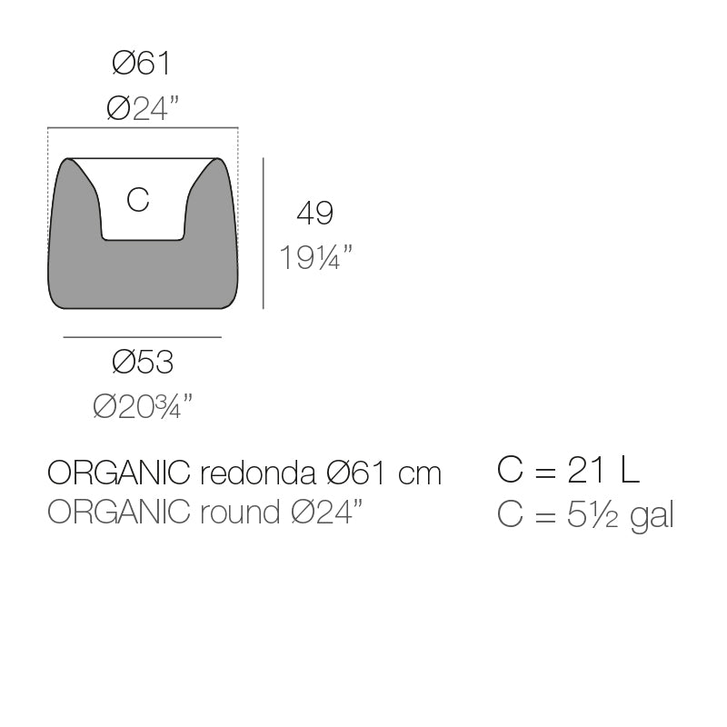 Vondom ORGANIC ROUND PLANTER Ø42x33