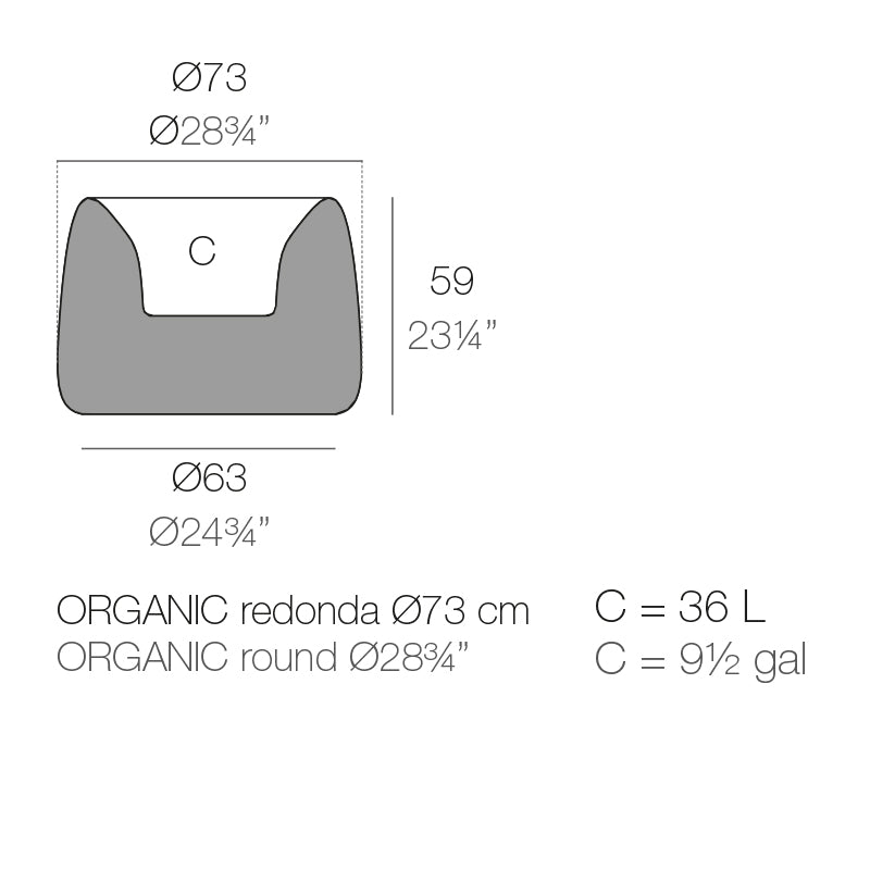 Vondom ORGANIC ROUND PLANTER Ø42x33