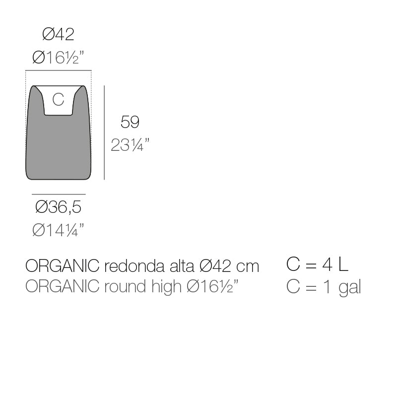 Vondom ORGANIC ROUND PLANTER Ø42x33
